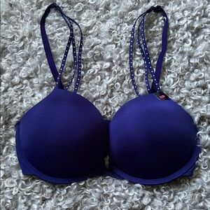 La SENZA Deep Blue Bra with Strappy Details